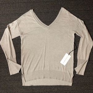 Cotton Candy LA V-Neck Grey Sweater SMALL Slits